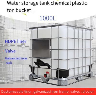 Хранение пластикового танка HDPE белого IBC контейнеров воды 1000L химическое