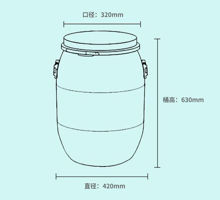 Открытая верхняя химическая бочка 60L Железный крючок бочка Пластиковая фабрика